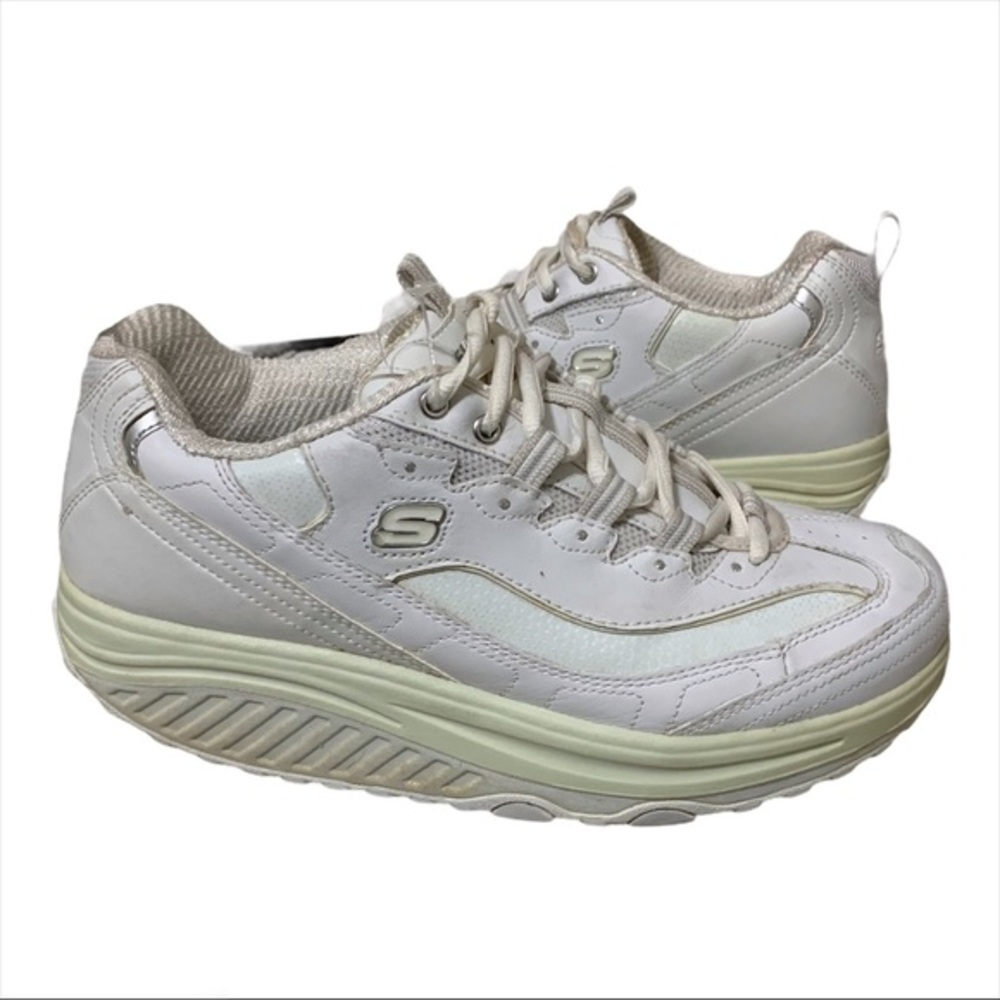 SKECHERS Go Walk White Leather Crystals 9